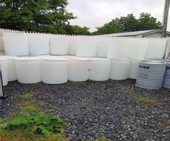 Boat dock 55 gallon barrels white