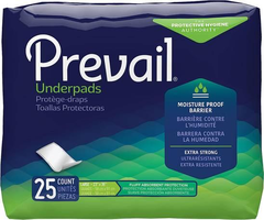 Prevail Incontinence Underpad, Disposable, 23" x 36", 25 -Adult Diaper