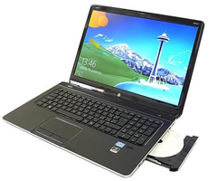 17" HP laptop with webcam, bag